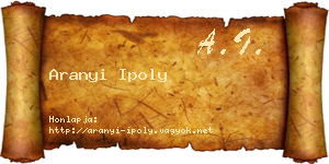 Aranyi Ipoly névjegykártya